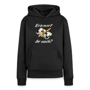 Cassette d’enfance Rewind Nostalgie - Sweat à capuche Premium bio Femme - noir - Devant - Julia (174cm)