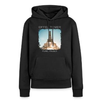 Eiffelturm - Frauen Premium Bio Hoodie - Schwarz - Vorne - Julia (174cm)