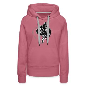 Bulldogge - Frauen Premium Bio Hoodie - Malve - Vorne - Isabella (175cm)