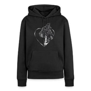 Deutsche Dogge - Frauen Premium Bio Hoodie - Schwarz - Vorne - Julia (174cm)