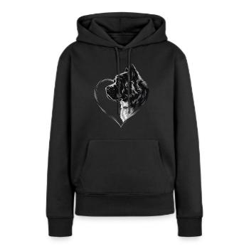 Bernhardiner - Frauen Premium Bio Hoodie - Schwarz - Vorne - Julia (174cm)