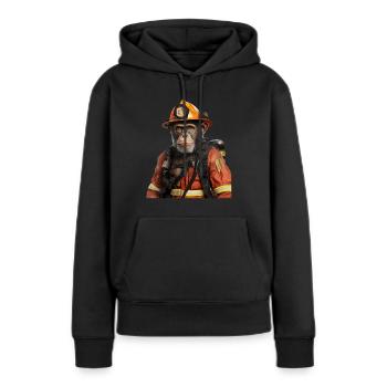 Schimpanse - Frauen Premium Bio Hoodie - Schwarz - Vorne - Julia (174cm)