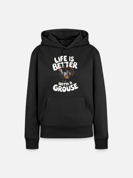 Auerhahn - Frauen Premium Bio Hoodie - Schwarz