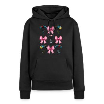 Coquette Bow Parachutisme - Sweat à capuche Premium bio Femme - noir - Devant - Julia (174cm)