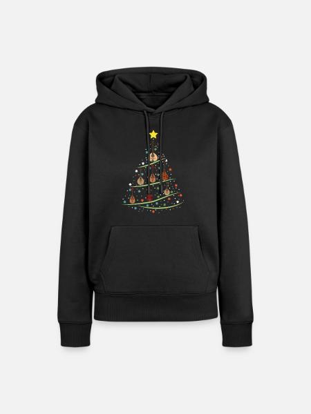 Mandoline Weihnachtsbaum - Frauen Premium Bio Hoodie - Schwarz