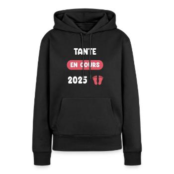 Ongoing 2025 Aunt Announces Pregnancy - Women’s Premium Organic Hoodie - black - Front - Julia (174cm)