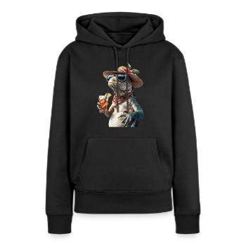 Leguan - Frauen Premium Bio Hoodie - Schwarz - Vorne - Julia (174cm)