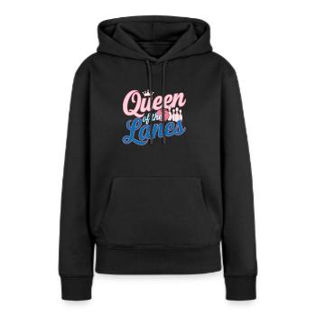 Reine des pistes bowling femme passion - Sweat à capuche Premium bio Femme - noir - Devant - Julia (174cm)