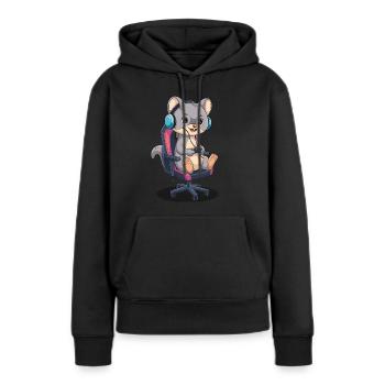 Wiesel - Frauen Premium Bio Hoodie - Schwarz - Vorne - Julia (174cm)