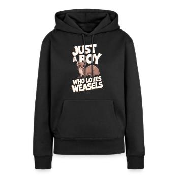 Wiesel - Frauen Premium Bio Hoodie - Schwarz - Vorne - Julia (174cm)
