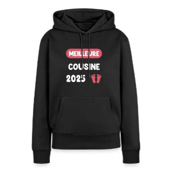 Beste Ankündigung einer Cousine-Schwangerschaft 2025 - Frauen Premium Bio Hoodie - Schwarz - Vorne - Julia (174cm)