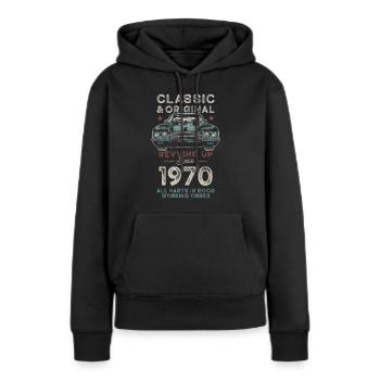 Born 1970's Birthday Classic Car - Women’s Premium Organic Hoodie - black - Front - Julia (174cm)
