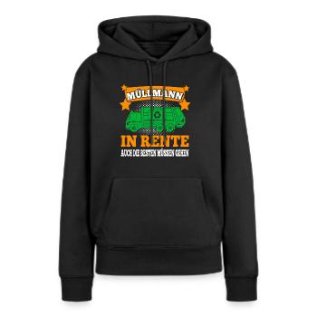 Retired garbage collector Garbage truck Garbage man pensioner - Women’s Premium Organic Hoodie - black - Front - Julia (174cm)