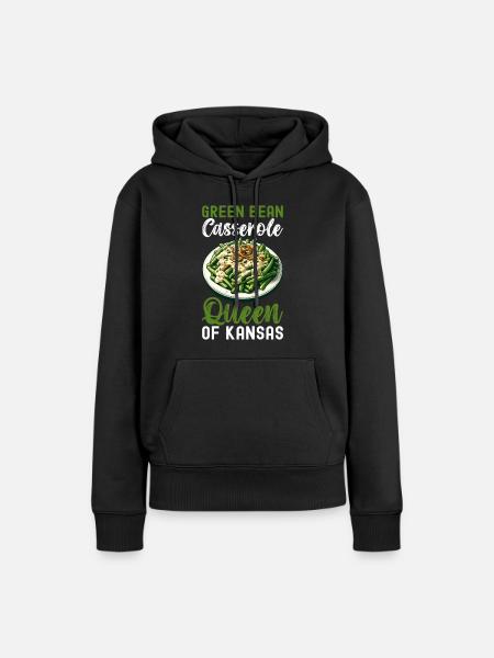 Grüne Bohnen Auflauf - Frauen Premium Bio Hoodie - Schwarz