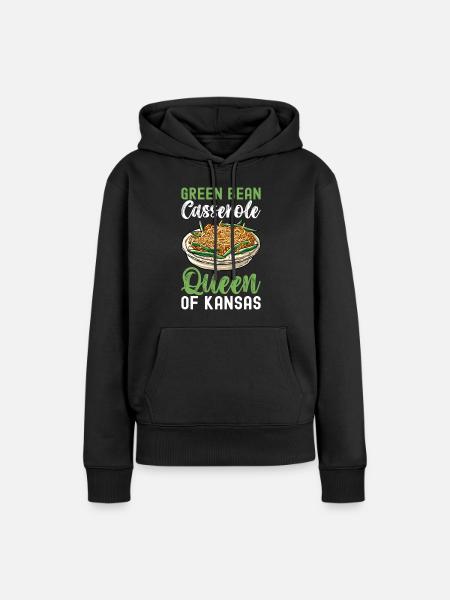 Grüne Bohnen Auflauf - Frauen Premium Bio Hoodie - Schwarz