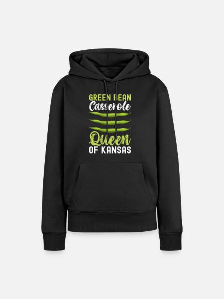 Grüne Bohnen Auflauf - Frauen Premium Bio Hoodie - Schwarz