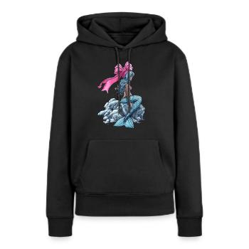 Coquette noeud Sirène Fille Ruban Rose - Sweat à capuche Premium bio Femme - noir - Devant - Julia (174cm)