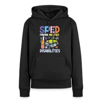 Éducation spécialisée : Capacités en situation de handicap - Sweat à capuche Premium bio Femme - noir - Devant - Julia (174cm)