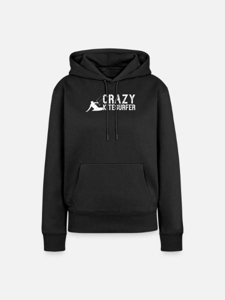 Kiteboarding - Crazy Kitesurfer - Frauen Premium Bio Hoodie - Schwarz