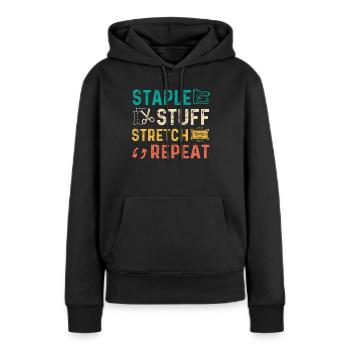 Restaurateur Meubles rembourrés - Sweat à capuche Premium bio Femme - noir - Devant - Julia (174cm)