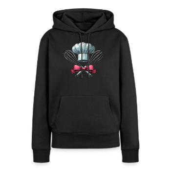 Coquette Schleife Backen Chefkoch Hut Schneebesen - Frauen Premium Bio Hoodie - Schwarz - Vorne - Julia (174cm)