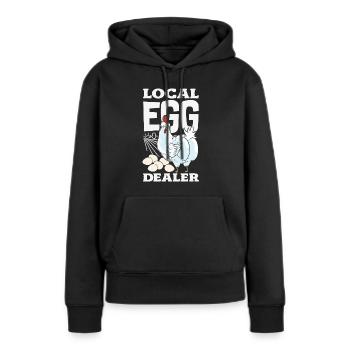 Unterstützen Sie lokale Eierhändler - Frauen Premium Bio Hoodie - Schwarz - Vorne - Julia (174cm)