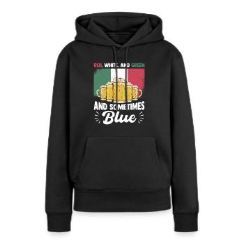 Fiesta mexicaine Siesta Rouge Blanc Vert Bleu - Sweat à capuche Premium bio Femme - noir - Devant - Julia (174cm)