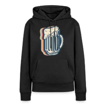 Bière artisanale Brasserie Brasserie maison Brasserie Rétro Line - Sweat à capuche Premium bio Femme - noir - Devant - Julia (174cm)