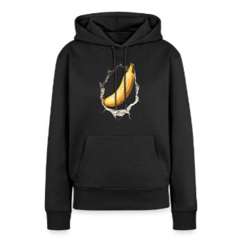 Banane - Frauen Premium Bio Hoodie - Schwarz - Vorne - Julia (174cm)