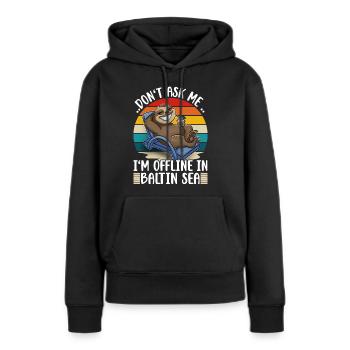 Vacances à la mer Baltique - Sweat à capuche Premium bio Femme - noir - Devant - Julia (174cm)