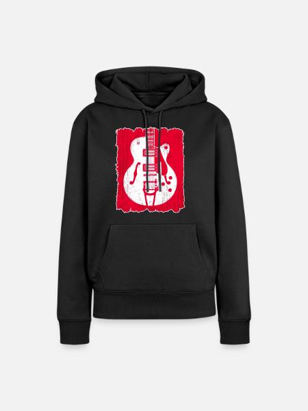 Graffiti-Gitarren-Silhouette - Frauen Premium Bio Hoodie - Schwarz
