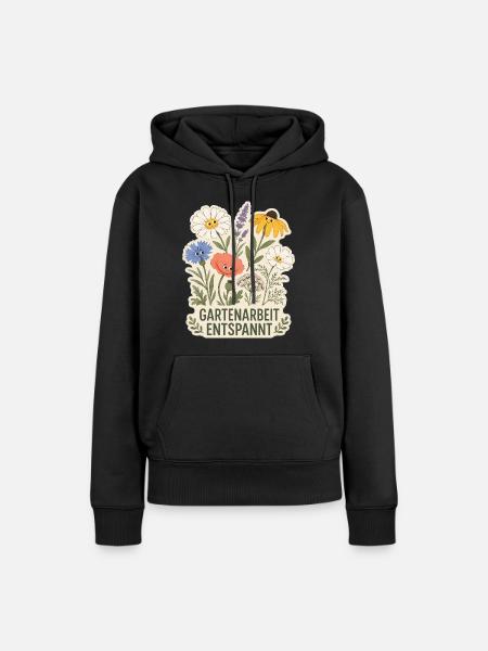 Gartenarbeit entspannt - Frauen Premium Bio Hoodie - Schwarz