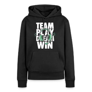 Casque de jeu Team Play Dream Win - Sweat à capuche Premium bio Femme - noir - Devant - Julia (174cm)