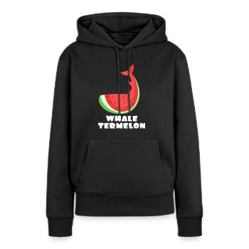 Wassermelone - Frauen Premium Bio Hoodie - Schwarz - Vorne - Julia (174cm)