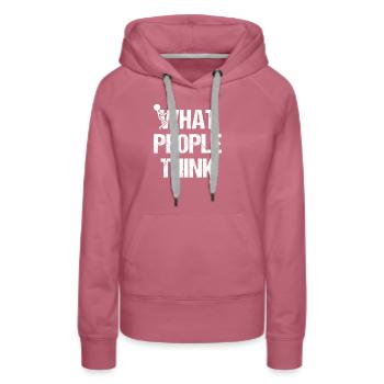 fuck ce que les gens pensent de la provocation de la figure de bâton - Sweat à capuche Premium bio Femme - mauve - Devant - Isabella (175cm)