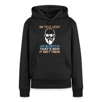 Calvitie de perte de cheveux - Sweat à capuche Premium bio Femme - noir - Devant - Julia (174cm)