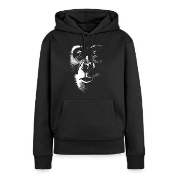 Funny Monkey T-Shirt - Sweat à capuche Premium bio Femme - noir - Devant - Julia (174cm)