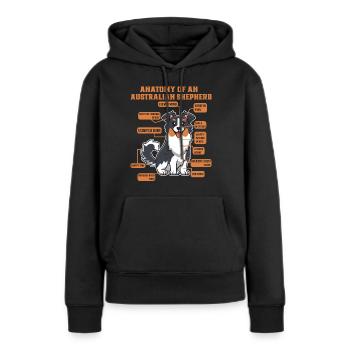 Berger australien Aussie Papa Aussie Maman - Sweat à capuche Premium bio Femme - noir - Devant - Julia (174cm)