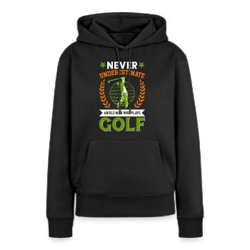 Golf Golfen Golfspieler Golfspieler Golfschläger - Frauen Premium Bio Hoodie - Schwarz - Vorne - Julia (174cm)