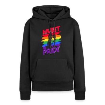 Mullet Frisur Vokuhila Frisur - Frauen Premium Bio Hoodie - Schwarz - Vorne - Julia (174cm)