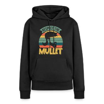 Mullet Frisur Vokuhila Frisur - Frauen Premium Bio Hoodie - Schwarz - Vorne - Julia (174cm)