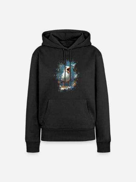 Kreischende Möwe - Frauen Premium Bio Hoodie - Schwarz