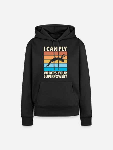 Schwimmen - Dame Premium hoodie, økologisk bomuld - sort