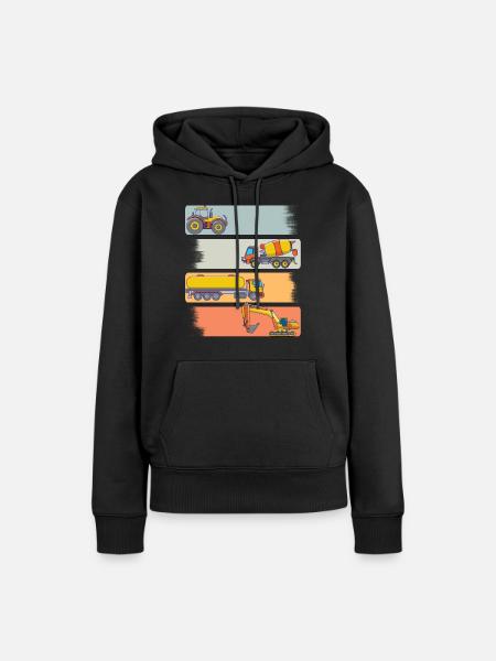 Traktor Lkw Bagger .... - Frauen Premium Bio Hoodie - Schwarz