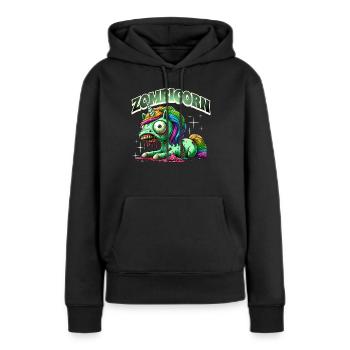 Licorne zombie zombie - Sweat à capuche Premium bio Femme - noir - Devant - Julia (174cm)