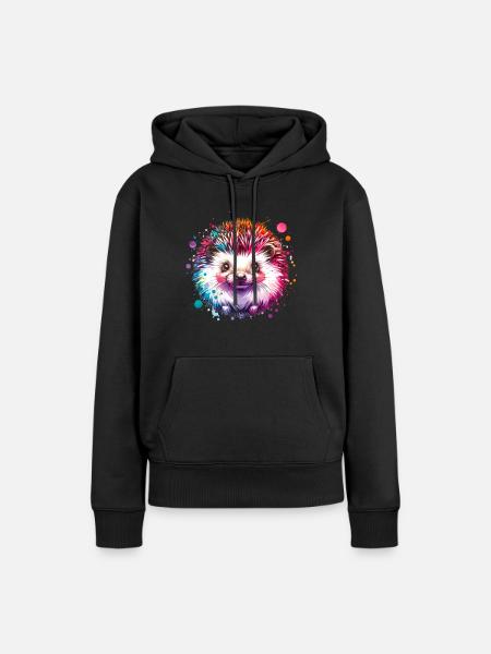 Igel - Frauen Premium Bio Hoodie - Schwarz