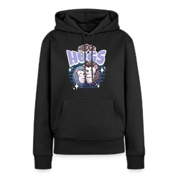 Câlins de hérisson - Sweat à capuche Premium bio Femme - noir - Devant - Julia (174cm)