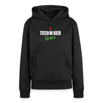Techniker Bestanden - Frauen Premium Bio Hoodie - Schwarz - Vorne - Julia (174cm)