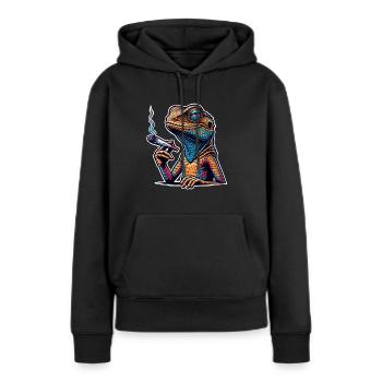 High Lizard Lizard Fumer du cannabis - Sweat à capuche Premium bio Femme - noir - Devant - Julia (174cm)