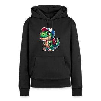 Dinosaure École École Inscription École Enfant - Sweat à capuche Premium bio Femme - noir - Devant - Julia (174cm)